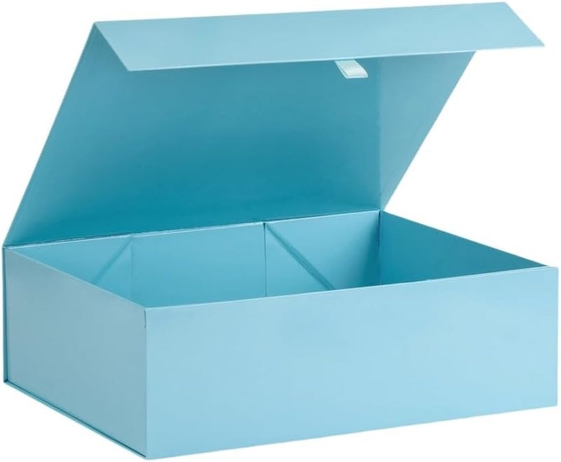 PLINJOY Extra Large Gift Box 16.5x14x5.5 Inches,Blue Gift Boxs for Presents with Lid Magnetic Closure Collapsible,Groomsman Proposal Box,Birthday, Christmas,for Clothes and Large Gifts - Image 1